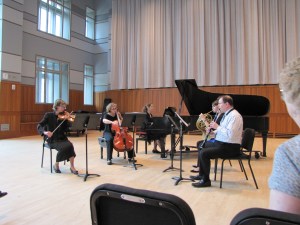 Mozart Quintet for Winds & Strings; Hubby on clarinet