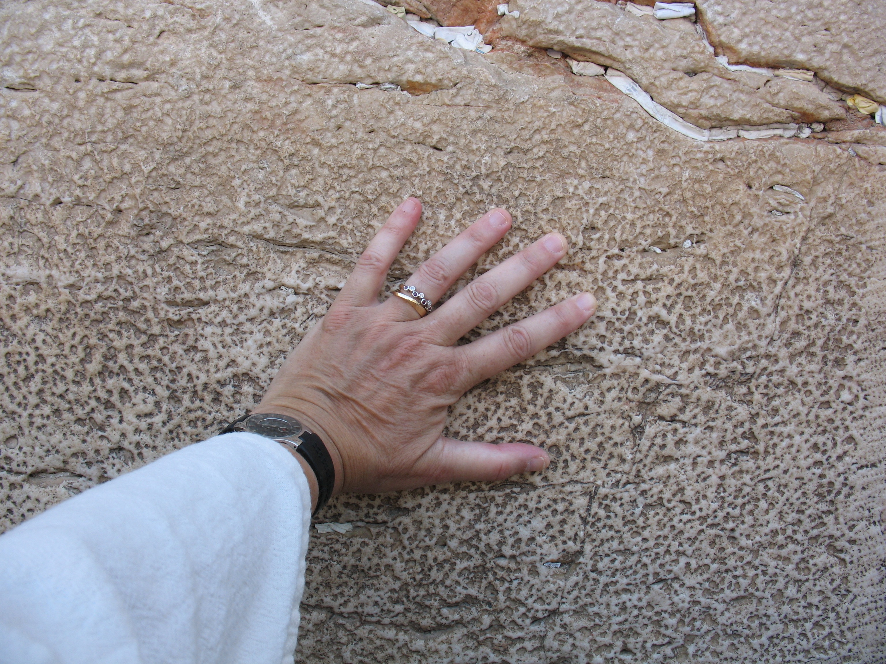 My hand on Wailing Wall