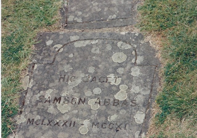 Headstone of Abbot Samson, who was Jocelyn de Brakelond's Superior in 1110 AD