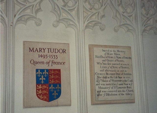 Tomb of Mary Tudor, moved to Oxburgh Hall following the dissolution of the monasteries by Henry VIII