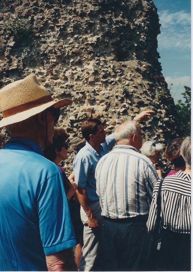 Dr. Mark Bailey, at Clare Castle, showing Motte and Bailey architecture 